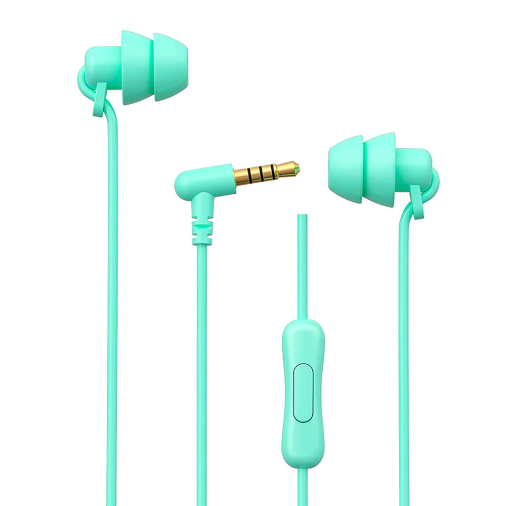 Earphones with microphone WK YB-02 green