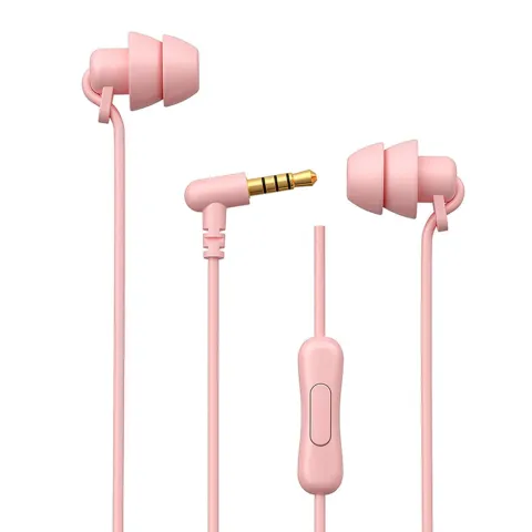 Earphones with microphone WK YB-02 pink