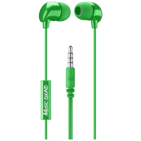 Earphones with microphone CELLULARLINE Auine AUINEARMSG green
