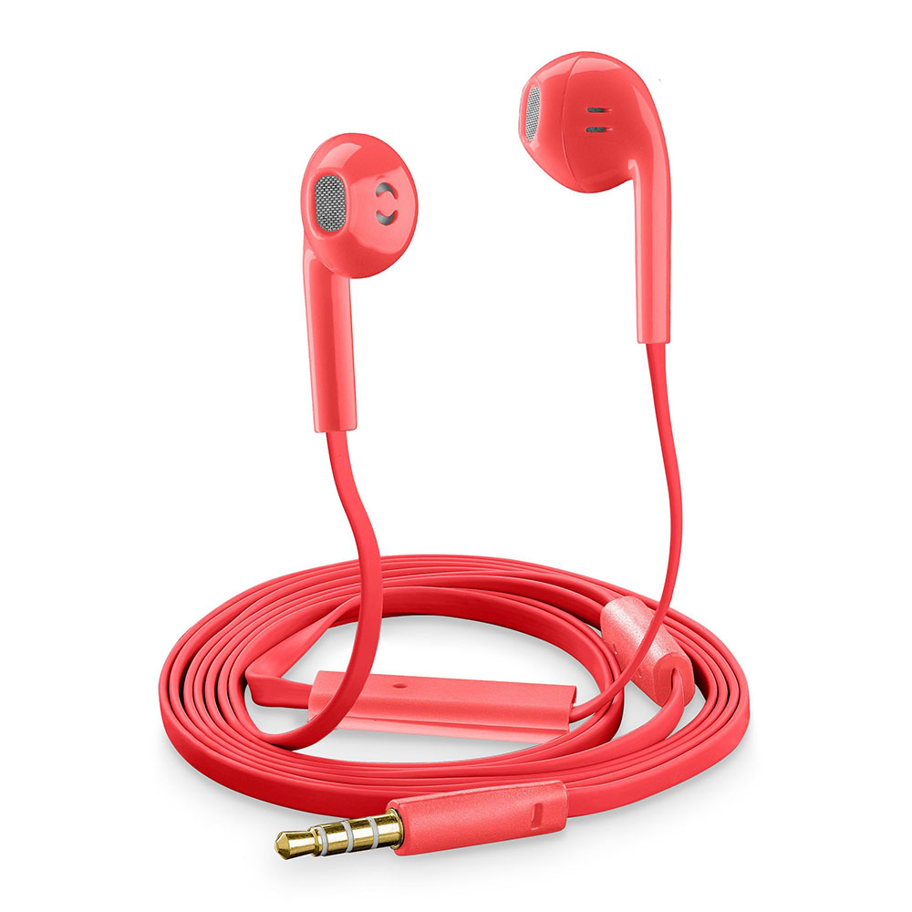 Earphones with microphone CELLULARLINE Slug SLUGSMARTP red