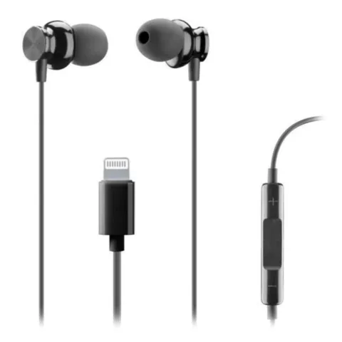Earphones with microphone CELLULARLINE Junco MFI AUJUNCOMFIIPHK black