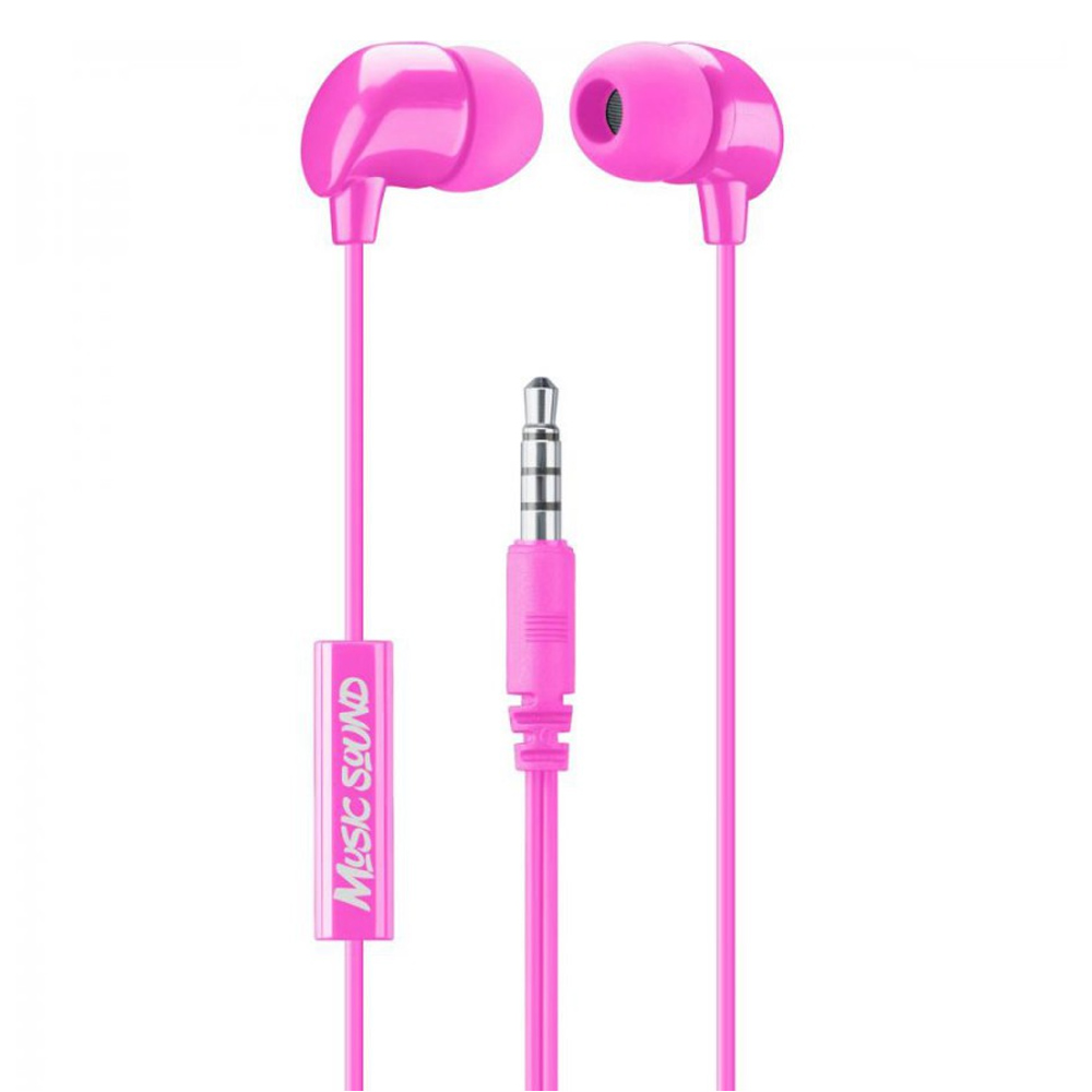 Earphones with microphone CELLULARLINE Auine AUINEARMSP pink
