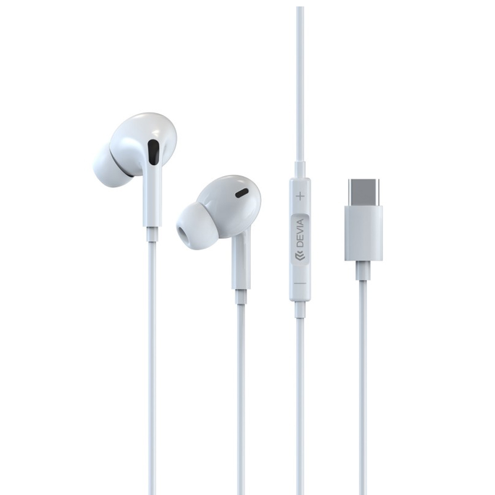 Earphones with microphone DEVIA EM028 white