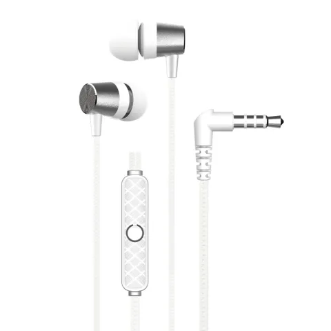 Earphones with microphone DEVIA Kintone Metal EM103 metal white