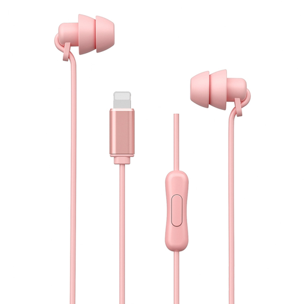 Earphones with microphone WK YB-02 Lightning pink