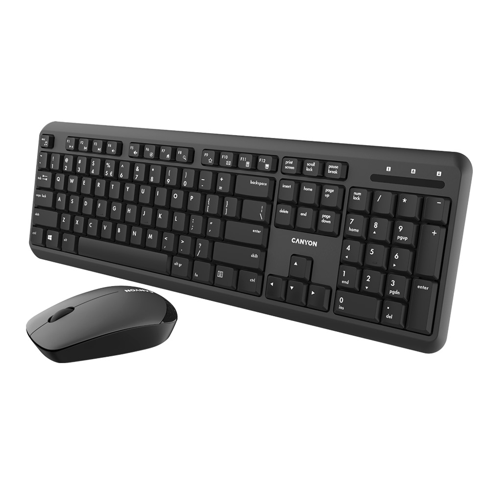 Cordless Keyboard + Mouse CANYON Velvet tread SET-W20 UK black