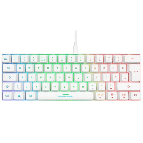 Gaming Corded Keyboard DELTACO WK85R UK RGB GAM-075-W-UK white