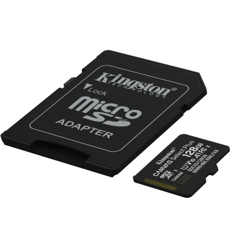 Memory card 128GB MicroSDXC + SD adaptor KINGSTON Canvas Select Plus SDCS3/128GB