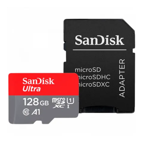 Memory card 128GB MicroSDXC UHS-I + SD adaptor SANDISK Ultra SDSQUAB-128G-GN6MA