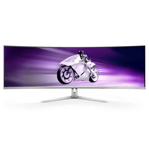 PC Monitor 49" PHILIPS Curved Evnia 8000 49M2C8900L/00 Dual QHD QD OLED white