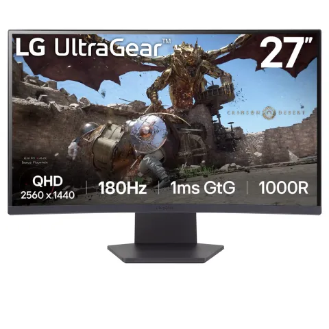 PC Monitor 27" LG Curved UltraGear 27GS60QC-B 2.5K QHD VA LED black