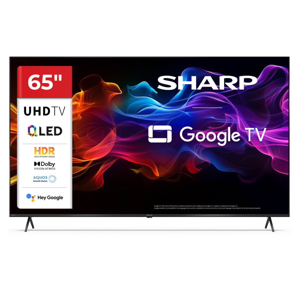 TV 65" SHARP 65HP5265E 4K UHD QLED Smart Google TV black