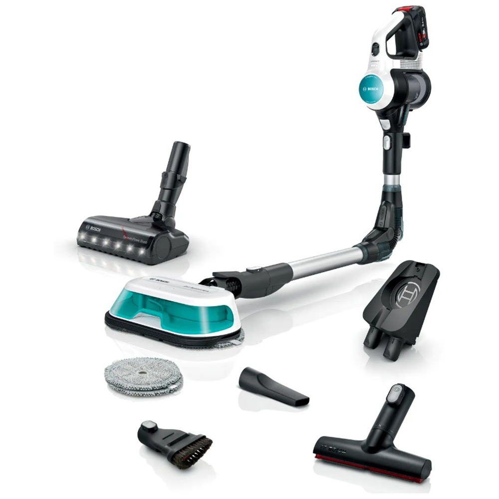 Cordless Stick Vacuum/Mop cleaner BOSCH Unlimited 7 ProHygienic Aqua BCS71HYG1 white