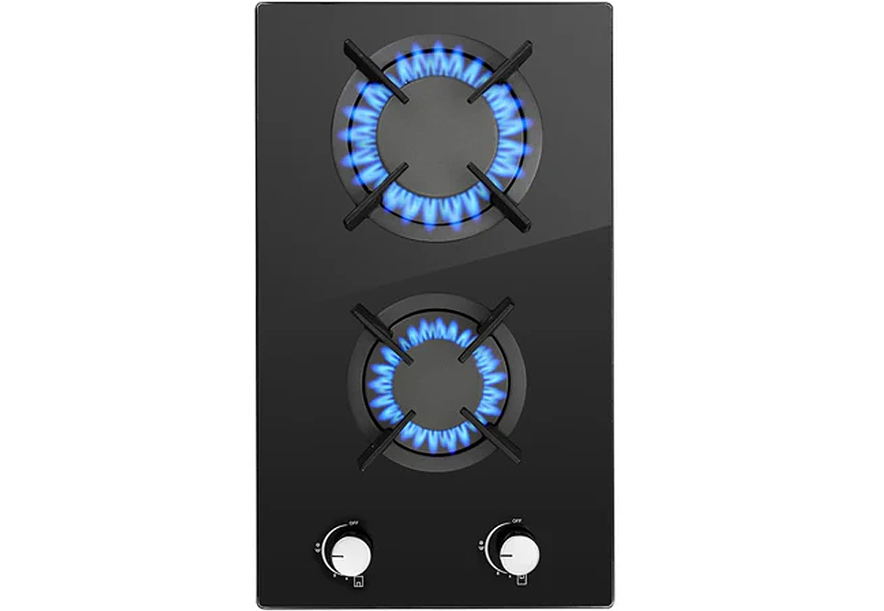SUPER BLACK DOMINO GAS HOB [30cm] RD2V [GLASS TOP] 288x510x75mm