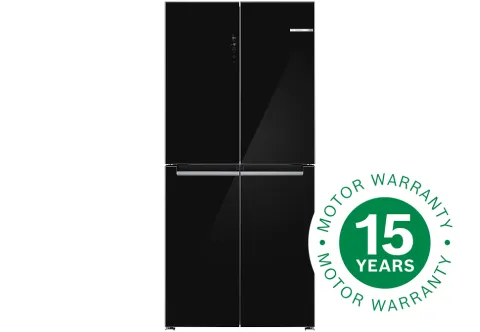 BOSCH 4-DOOR 547L REFRIGERATOR KMC85LBEA Series 4 [E][BLACK/GLASS]1895x855x666mm[WTY:5Y][MOTOR:15Y]