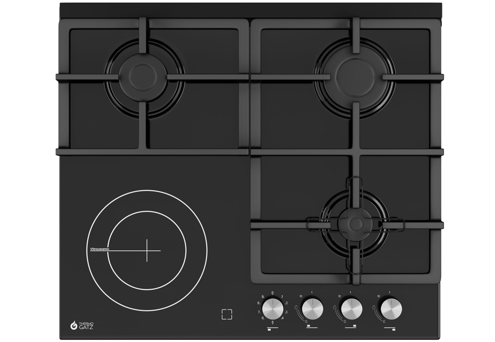 THERMOGATZ MIXED HOBS [CERAMICx1][GASx3] TGS-9441 [FRAMELESS] 60x590x520mm