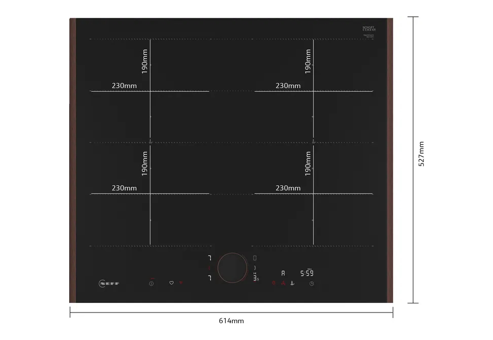 NEFF INDUCTION HOB N90 [60cm] T66YYY4CO [WiFi] [FLEX] [+BLACK FRAME] 51x614x527mm