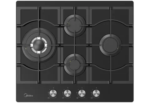 MIDEA BLACK GAS HOB [3+1 WOK] [60cm] MG60GM097MTD90AH2B [GLASS TOP] 97x600x520mm
