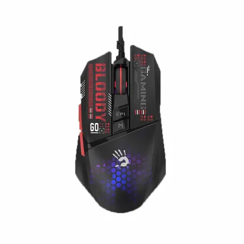 A4 TECH W60 MINI MAX USB MOUSE GAMING LIGHTWEIGHT RGB HONEYCOMB BLOODY