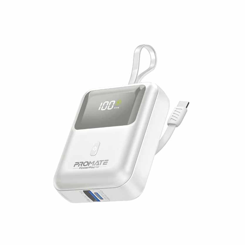 PROMATE POWERPOD-10.WHITE 10000mAh COMPACT POWERBANK 35W