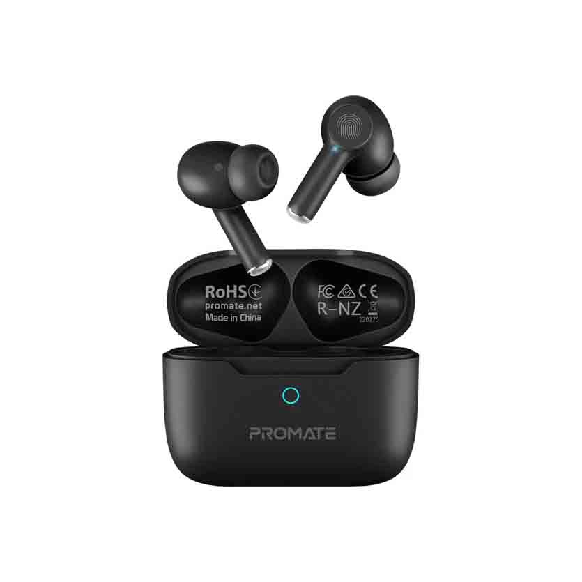 PROMATE PROPODS.BLACK EARPHONES BT ANC TWS WITH INTELLITOUCH