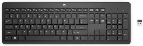 HP 3L1E7AA KEYBOARD 230 WIRELESS, STYLISH DESIGN WITH COMFORT IN MIND, EASILY ACTIVATES ALL 12 FUNCTION KEYS WITH JUST ONE CLICK, UP TO 16 MONTHS OF POWER, BLACK