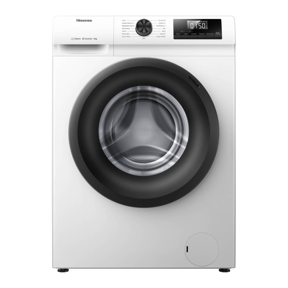 HISENSE WF1Q8041BW Washing Machine 8kg, with Steam, White