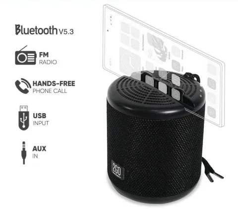 SonicGear AudioBox 2GO-Dock100 Portable BT/FM Speaker with Dock Black