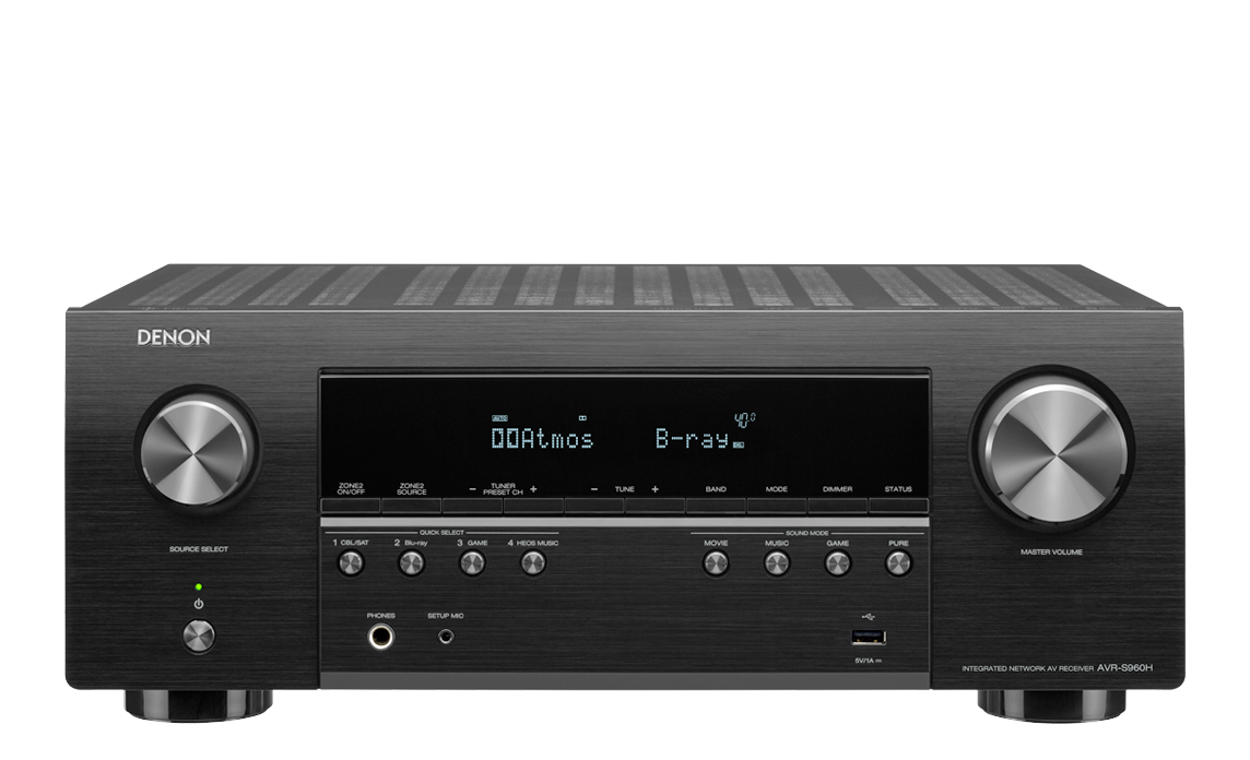 DENON AVR-S960H (2020 Model) 7.2ch 8K AV Receiver with 3D Audio, Voice Control and HEOS® Built-in