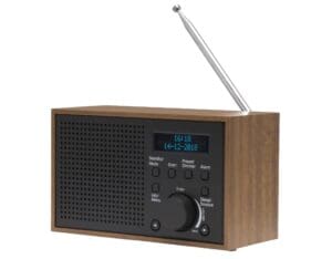 Denver DAB-46DGR FM Radio with Alarm, LCD Display & Antenna (Works with Mains Power or 4xAA Batteries)