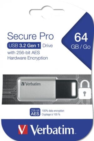 Verbatim USB Drive 3.2 Secure Data Pro AES Encryption 64GB