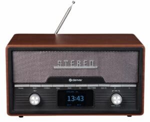 Denver MDA-525DW Dark Wood Retro Style Music System with CD, Bluetooth, FM Radio