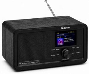 Denver DIR-200 WiFi Internet Radio with FM, Bluetooth & Colour Display (Works via Mains or 4xAA Batteries)