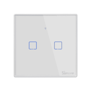 Sonoff T2EU2C-TX WiFi Smart Wall Touch Switch 2-Button White