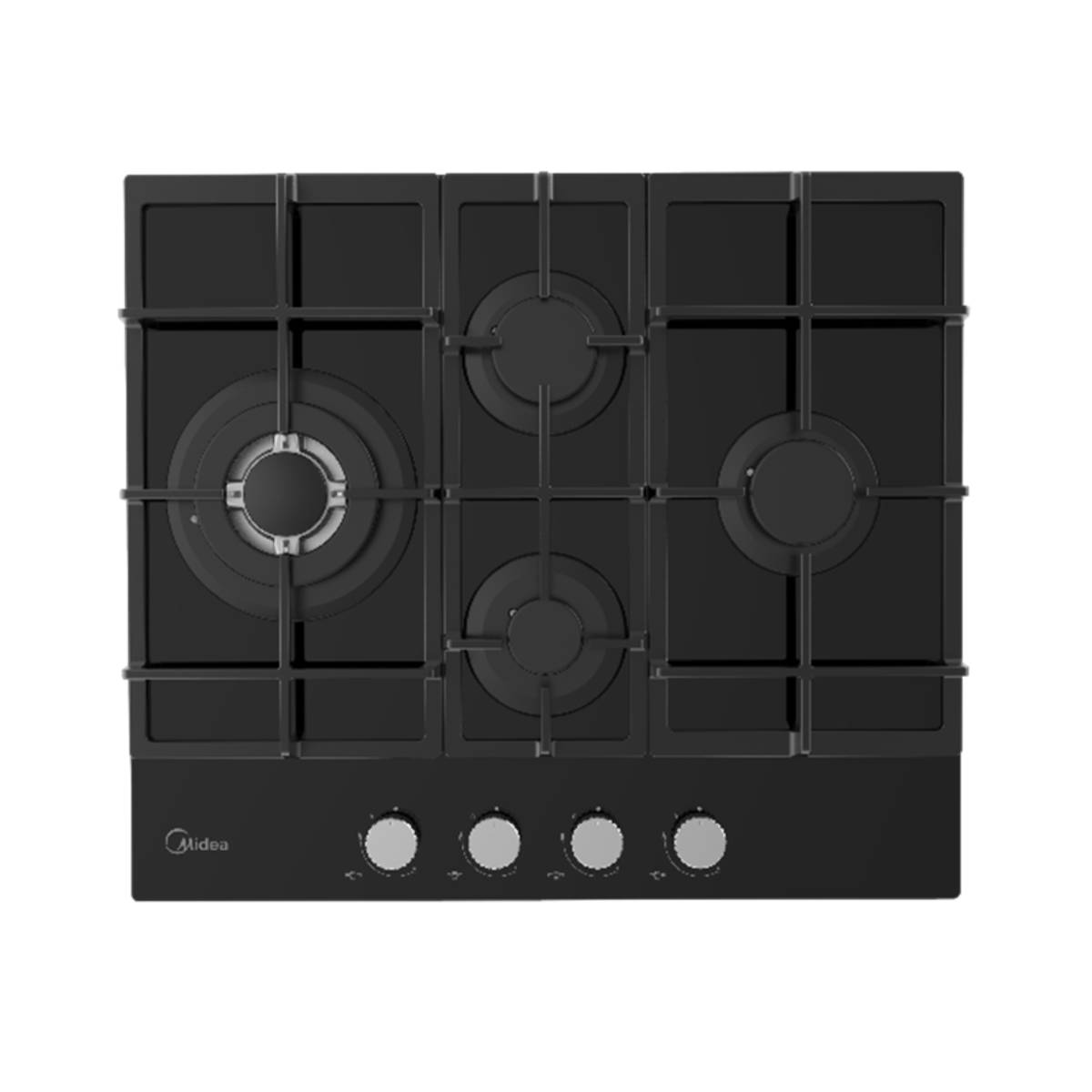 MIDEA MG60GM097AH1B Glass Gas Hobs, Black , 5 YEARS WARRANTY