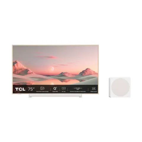 TCL 75A300PRO , 75″, Class NXTVISION Pro TV 4K QLED Google TV with Audio by Bang & Olufsen® and Flush Wall Mount, OFFER