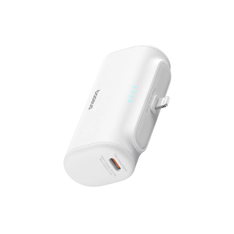 BASEUS LIGHTNING PLUG-IN POWER BANK 5000MAH - WHITE
