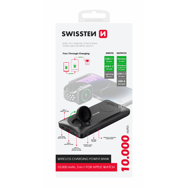 SWISSTEN POWERBANK 10.000MAH - BLACK