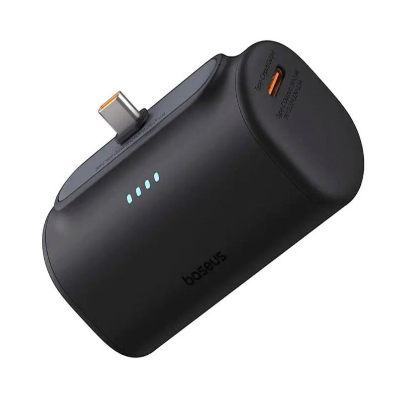 BASEUS PLUG-IN SERIES POWERBANK 20W 5000MAH WITH TYPE-C PLUG - BLACK