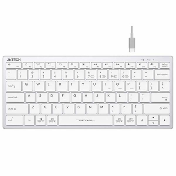 FBX51C WHITE KEYBOARD FSTYLER COMPACT DUAL MODE BT/WIRELESS 2.4G A4TECH
