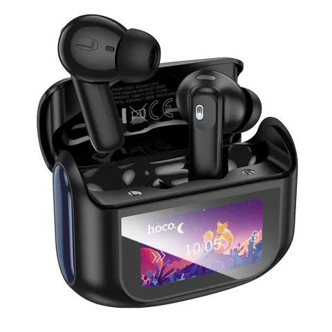 Hoco Eq21 Wireless Earbuds Anc & Enc With Touch Screen Case Black