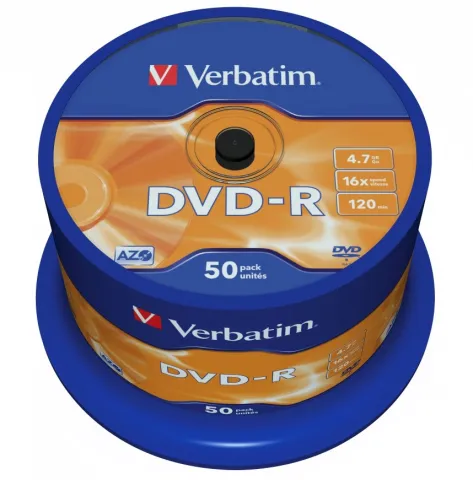 Verbatim DVD-R 4.7GB 16X 50-Pack Spindle Matt Silver 43548