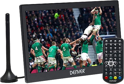 Denver AV LED TV 10” with DVB-T2, USB, HDMI input Rechargeable Battery & 12V LED-1033