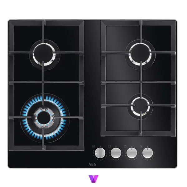 Aeg Gas Hob 6000 Series - 60cm, Glass Black