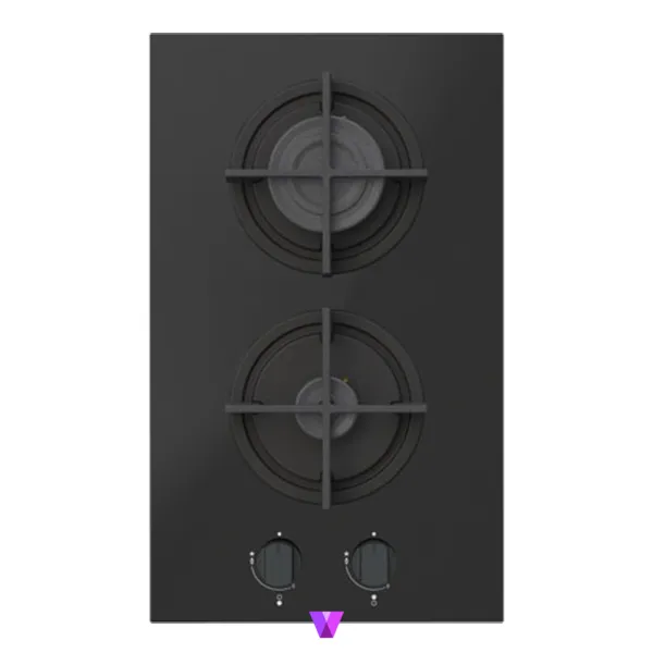 Super Domino Gas Hobs - 30cm, Glass Black