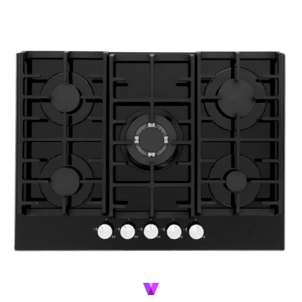 Midea Gas Hobs - 75cm, Glass Black