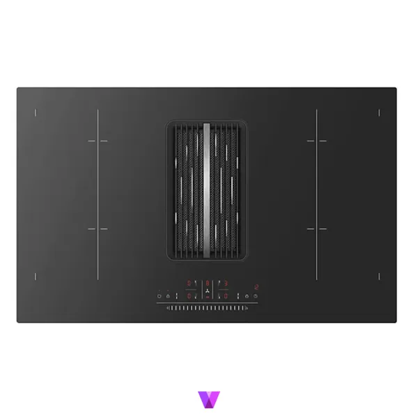 Midea Induction Hob with Integrated Ventilation System - 80cm, Black