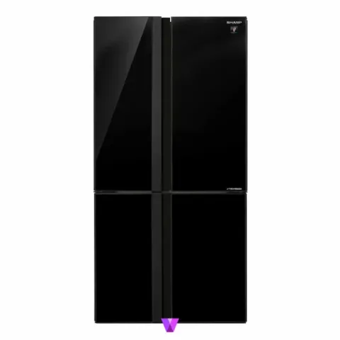 Sharp 4-Door Refrigerator - Glass Black