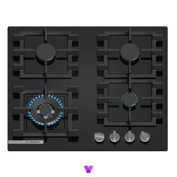 Bosch Gas Hob Series 4 - 60cm, Glass Black