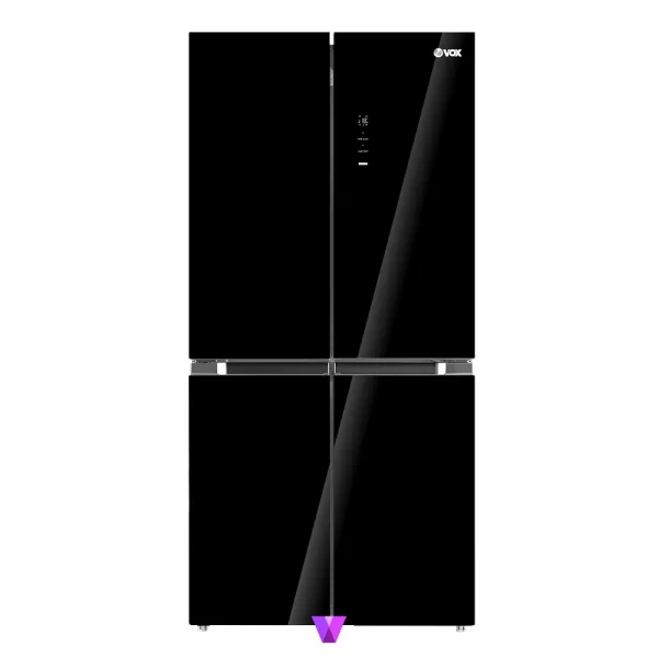 Vox 4-Door Refrigerator - Glass Black